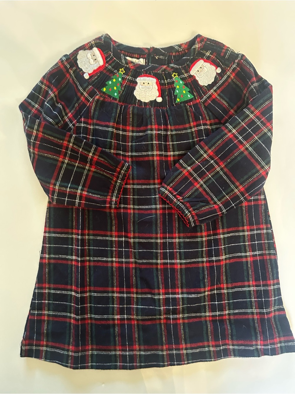 MudPie Navy, Red and Green Plaid Holiday Dress